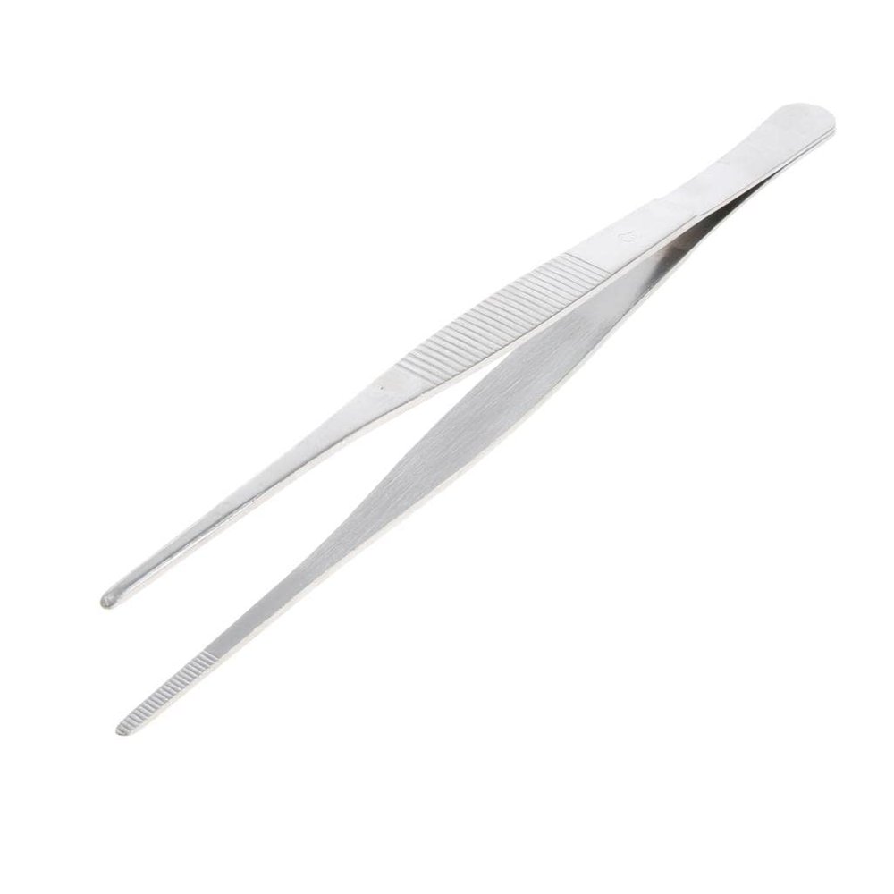 IVELECT Long Stainless Steel Straight Tweezers for Detailed Work Laboratory 200mm