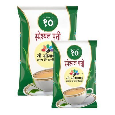 C. SOMABHAI's No. 10 Premium CTC Leaf Tea - 750g, Assam Black Loose Leaf Tea - Strong, Aromatic & Rich, 750 g Kadak Chai Patti