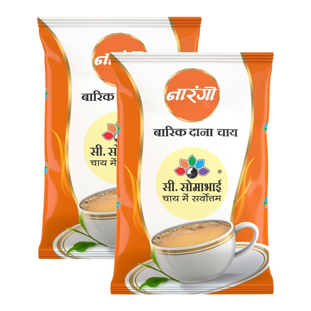 C. SOMABHAI's Narangi CTC Fanning Tea - 2kg Pack - Strong, Armoatic & Rich Assam Blended Tea Powder, Kadak Chai Patti (1 Kg x Pack of 2)