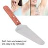 Metal Waxing Applicator, Practical Comfortable Grip Wooden Handle Stainless Steel Wax Spatulas for Home for Salon view 4