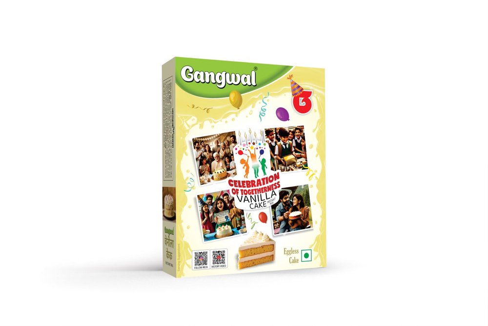 Gangwal Vanilla Cake Instant Mix 200g | Eggless Premix | Just Add Water, Mix & Bake | Soft, Fluffy Homemade Cake | Quick Dessert for Birthdays, Anniversaries, Kids Parties & Family Celebrations