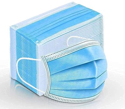 GIRIRAJ MART Unisex Non-Woven Fabric Disposable Surgical Mask-Pack of 100 | 3 Layer With Nose Clip | 3 Ply Use and Throw Mask for Face