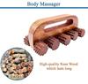 AB CRAFT Rose Wooden Acupressure Back Massager For Full Body Massager Pain Relief Multi-Purpose Body Massager With 10 Manual Massage Roller Brown Color (Pack of 2) view 3