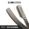 Barber Straight Razor - Stainless Steel Straight Razor Kit with 10 Derby Premium Blades (Chrome) view 3