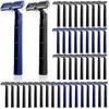 30 Pieces Disposable Razors Bulk Individually Wrapped Disposable Safety Razor Twin Blade Razors with Clear Safety Cap for Travel Hotels Motels Beauty Salons Homes view 1