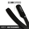 Barber Straight Razor - Stainless Steel Straight Razor Kit with 10 Derby Premium Blades (Black) view 3