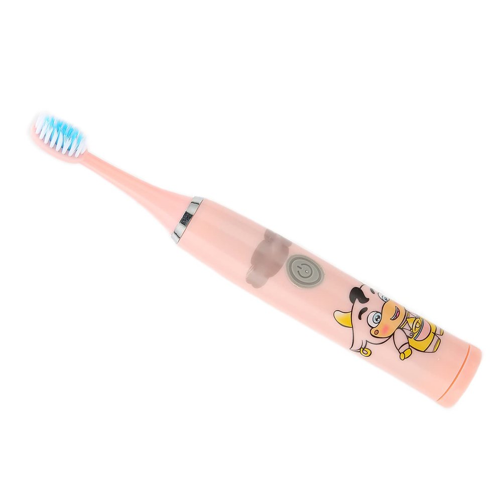 Kids Electric Toothbrush, IPX7 Waterproof One Key Start Harmless Electric Toothbrushes Long Service Life for Oral Care for Children(pink)