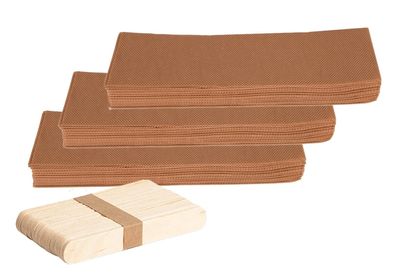Myynti 100 PCS Non-Woven Wax Strip with 50 PCS Wooden Wax Knife Set Body and Facial Waxing Strips Hair Removal Wax Strips Women and Men (Combo_02)