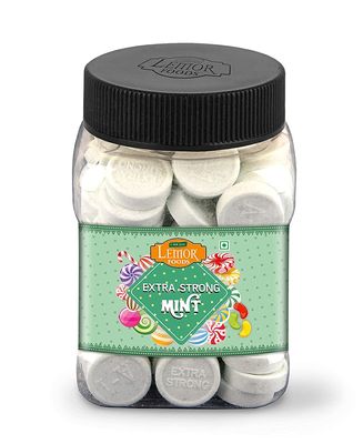 Lemor Fruit Candy Sugar Candy Flavored Khatti Mithi Goli Sugar Boiled Candy for Kids and adults (330 gms, 2 Jars of 165 Gms each) Mint Candy For Kids And Adults (Strong Mint)