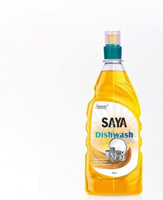 SAYA Liquid Dish Wash Lemon 500ml, Helps in removing Oil mark, Grease Removal & Natural Fragrance, Helps in removing Odour| Disinfects Your Utensil, Eco-friendly- (500 ML)