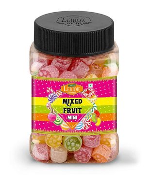 Lemor Fruit Candy Sugar Candy Flavored Khatti Mithi Goli Sugar Boiled Candy for Kids and adults (330 gms, 2 Jars of 165 Gms each) Mint Candy For Kids And Adults (Mixed Fruit)