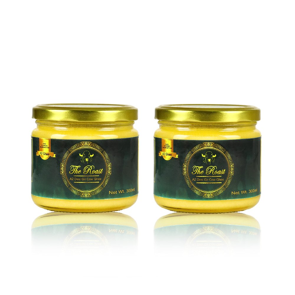 Organic Ghee - A2 Pure Ghee - 100% Desi Gir Cow Ghee - A2 Cow Desi Ghee - Cow Ghee - Vedic Bilona Method - Grass-fed, Cultured & Traditional A2 Ghee - Glass Bottle - cow ghee pure