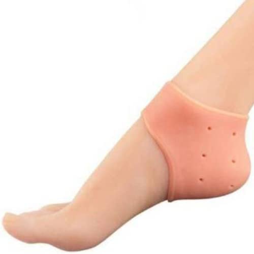 PRT GOLD Anti Crack Silicon Gel Heel And Foot Moisturizing Socks for Foot Care,Pain Relief And Heel Cracks for Men And Women - Beige Free Size - 1 Pair (Half Heel Socks)56520