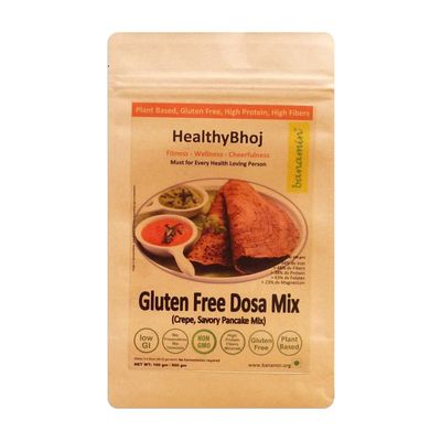 BANAMIN Instant High-Protein Dosa Mix (180g x 2) | Gluten-Free, Low GI, No Rice, No Fermentation | Diabetic Friendly | Preservative-Free | Vegan Superfood