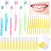 6 Pieces U Shaped Orthodontic Toothbrush with Brush Head 40 Pieces Interdental Brush Soft Bristle Braces Brushes for Cleaning Portable Toothbrushes for Braces view 1