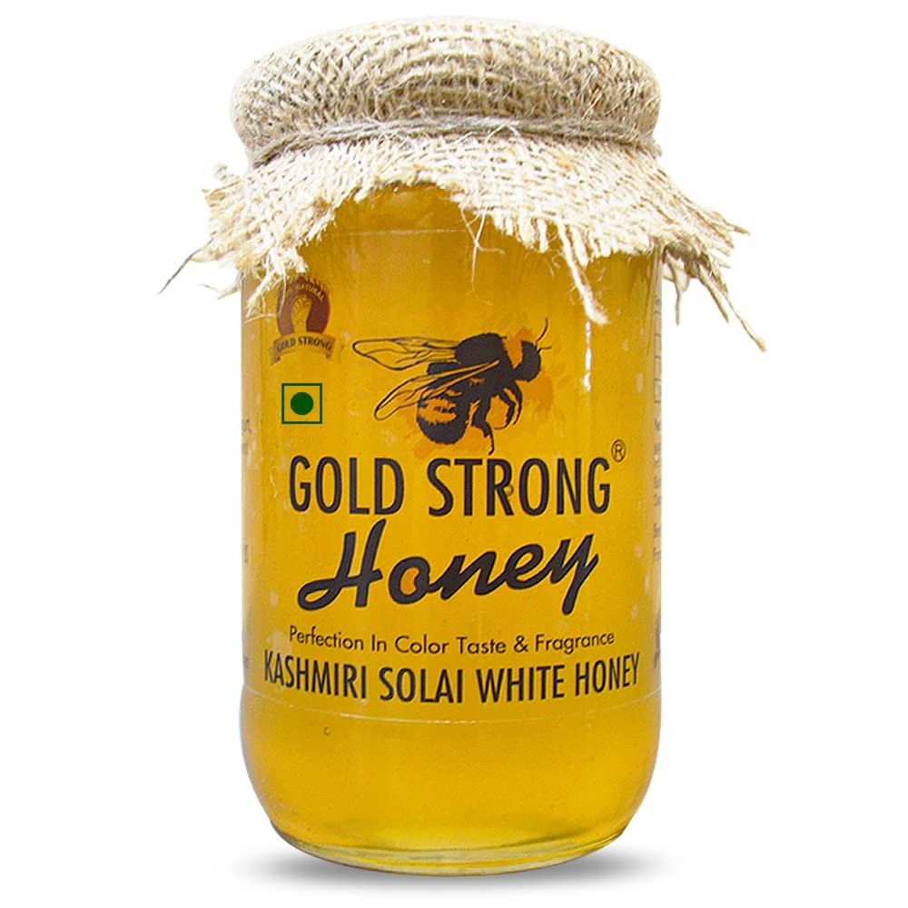 GOLD STRONG 100% Pure & Raw Honey | Unheated & Contains No Preservatives | Fresh Raw Honey Enriched with Vitamins & Minerals is A Treasure Trove of Ayurvedic Medicinal (125 gram) ,Gift for Diwali,Navratri,Festival, Dhanteras