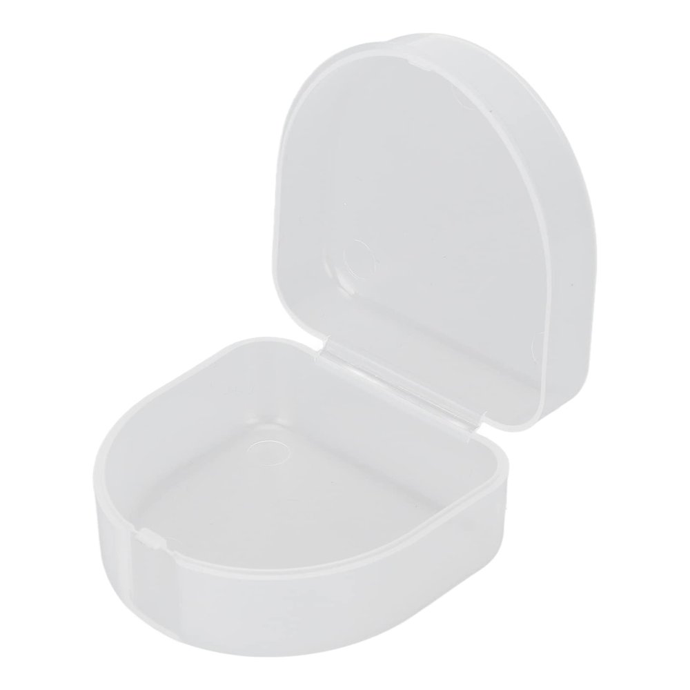 Denture Retainer Box, Keep Cleaning Dust Proof Portable Size Locking Tightly Snap on Protective Waterproof Mouthguard Container Box for Outdoor Use
