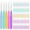 EasyHonor Braces Brush ,Interdental Brush Toothpick, Dental Tooth Flossing Head, Oral Dental Hygiene Flosser ,Toothpick Cleaners, Tooth Cleaning Tools(5Colors,75pcs) view 1