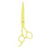 Flat Cut Scissors, Professional Ergonomic Beard Scissors Stainless Steel for Home Use for Hairstyle Salon(Yellow) view 3
