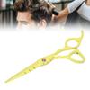 Flat Cut Scissors, Professional Ergonomic Beard Scissors Stainless Steel for Home Use for Hairstyle Salon(Yellow) view 4