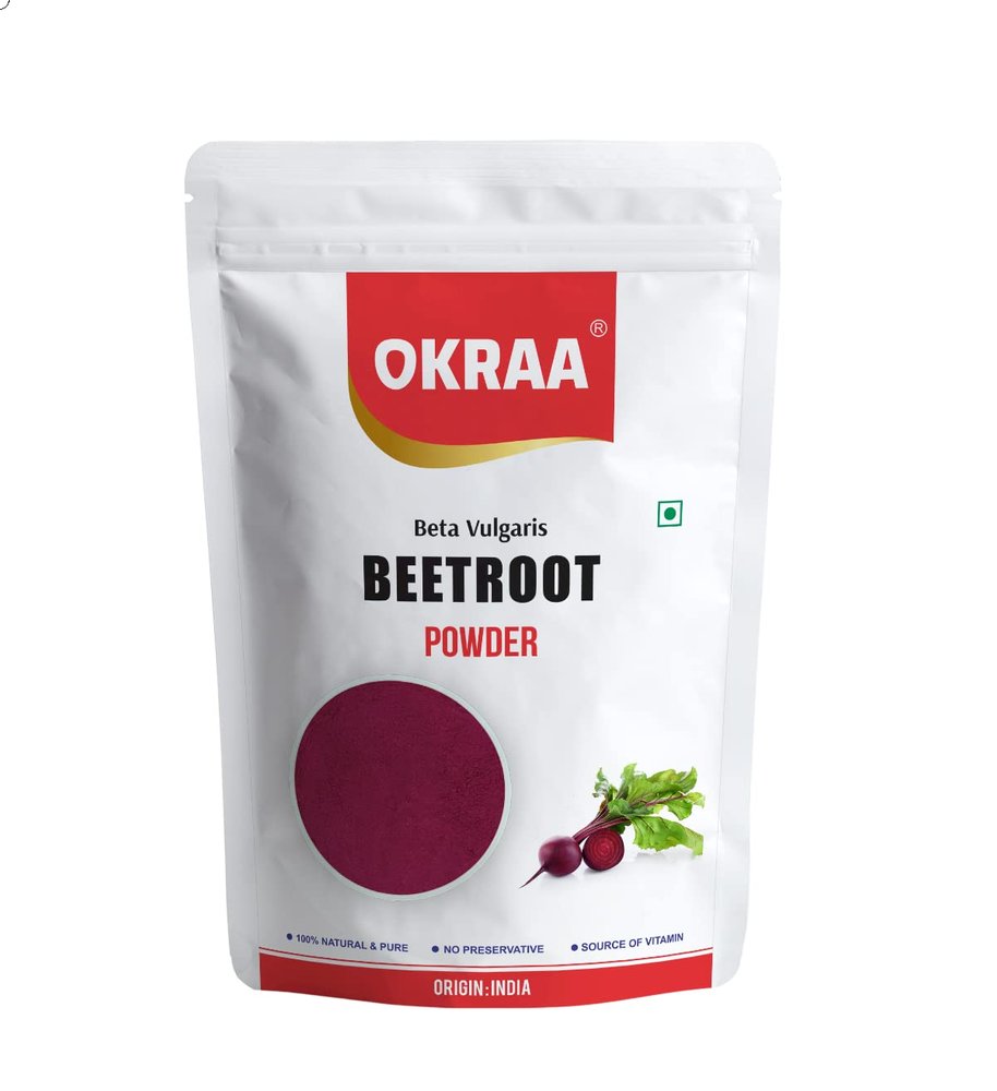 OKRAA Beetroot Powder 100 GM/Dehydrated/Antioxidant-Rich/Pure & Natural/Low Calorie/No Added Sugar/Dietary fiber/Calcium/Iron/Immunity Booster