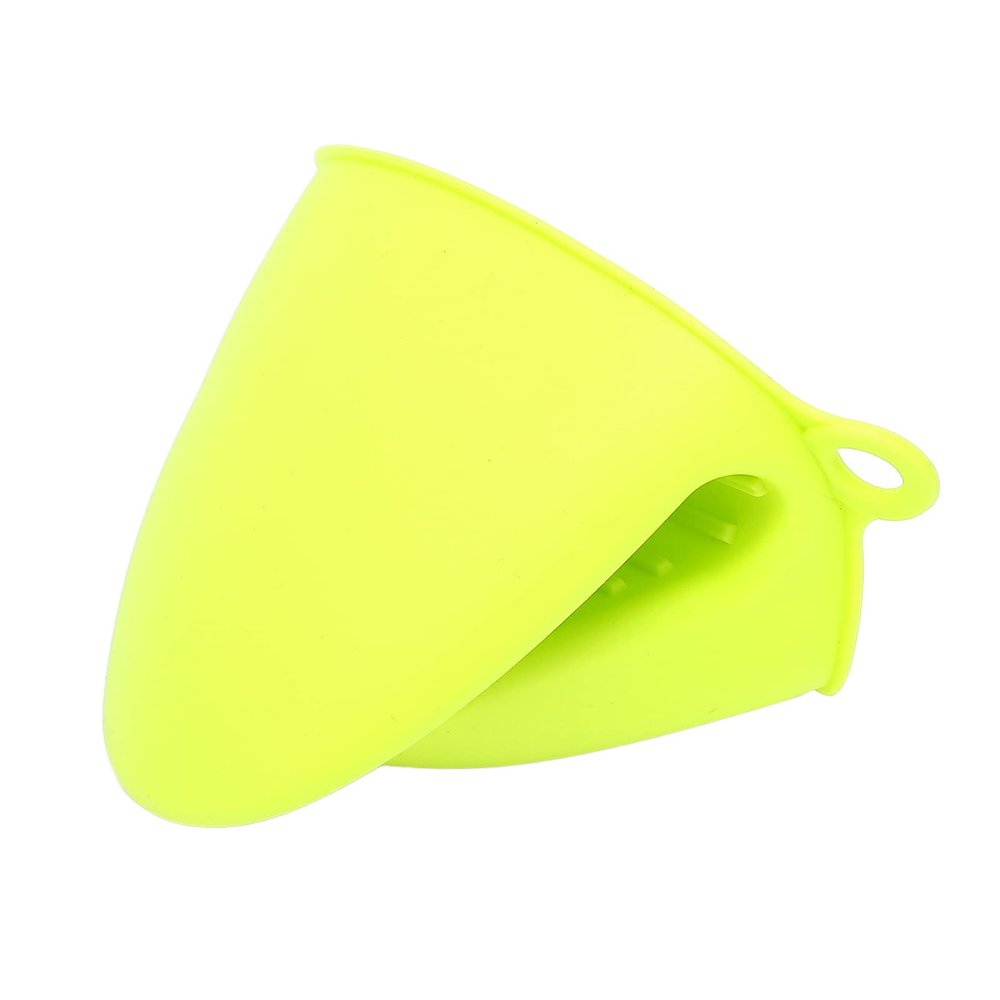 Pot Pinch Mitts, Finger Protection Bright Color Flexible Silicone Professional Compact Portable Heat Resistant Pinch Mitts for Depilatory Wax Pot(green)