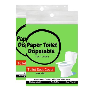 Guardian Disposable Toilet Seat Cover, 10 Sheets | Prevent Direct Contact Unhygienic Seats | Easy to Use and Dispose, Flushable Paper DTDCG Pack of 2