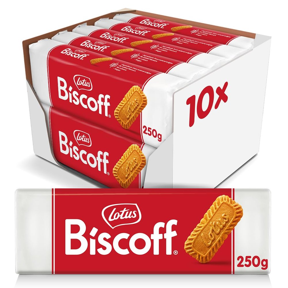 Biscoff Lotus | Belgian Speculoos |Chocolate| Caramelized Biscuit Cookies | Non-Gmo And Vegan | 250G | Pack Of 10
