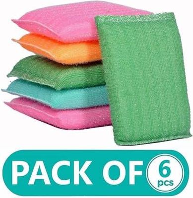 Drosselz Kitchen Utensil Scrubber Pad Kitchen Scrubber for Dishwashing /Utensils/Tiles | Cleaning Scrub Pad, Scrub Sponge, Sponge Wipe (6)