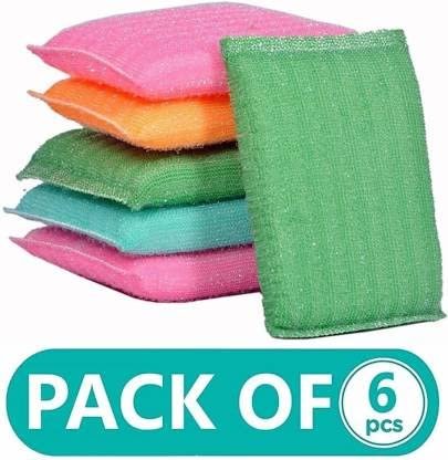 Drosselz Kitchen Utensil Scrubber Pad Kitchen Scrubber for Dishwashing /Utensils/Tiles | Cleaning Scrub Pad, Scrub Sponge, Sponge Wipe (6)