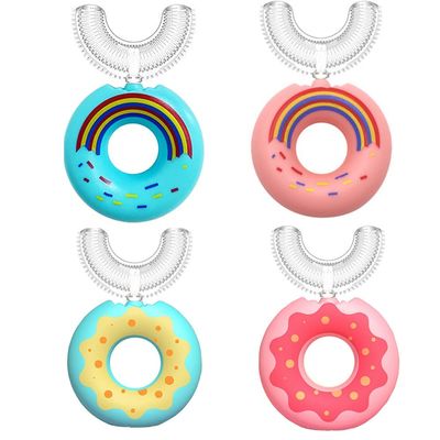 DC DECORIO- A UNIQUE PRODUCT RANGE Dc Decorio Tooth Brush Head 360 Degree Cleansing U Shaped Manual Toothbrush For Kids Baby (Rainbow+Donut(4Pc)),Assorted