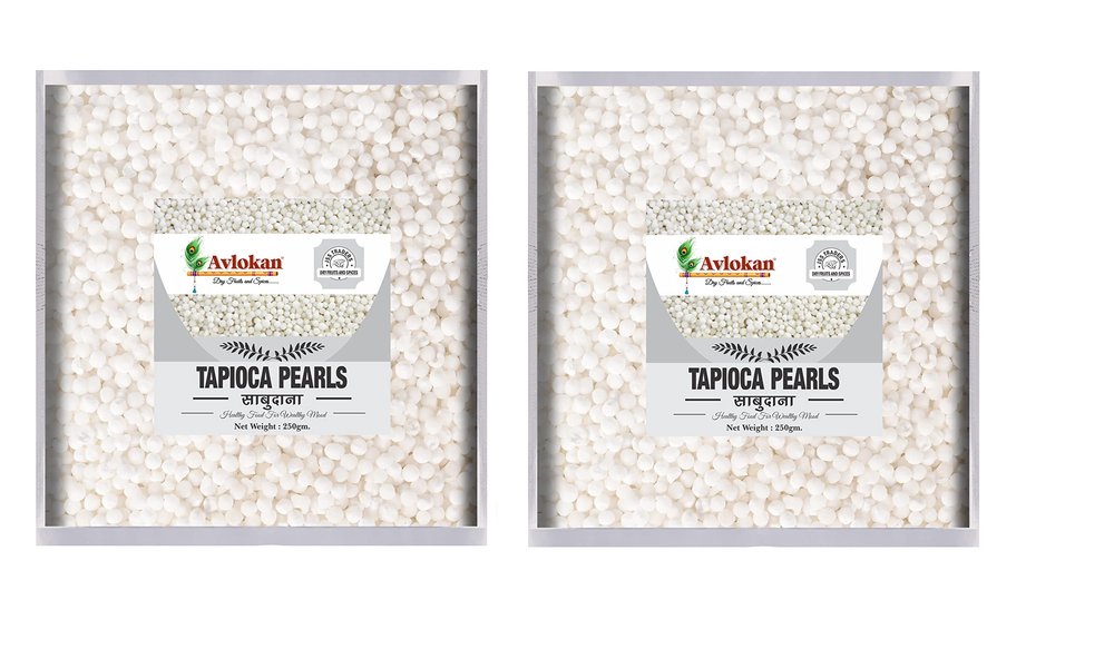 Avlokan Sabudana Pearls Tapioca Sago, Pack of 2 X 250G
