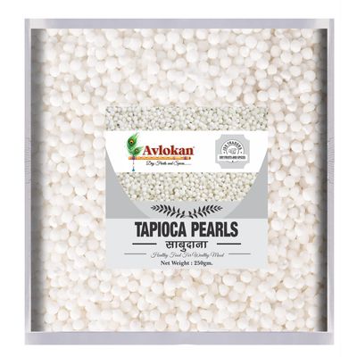 Avlokan Sabudana Pearls Tapioca Sago Pack of 1, 250G