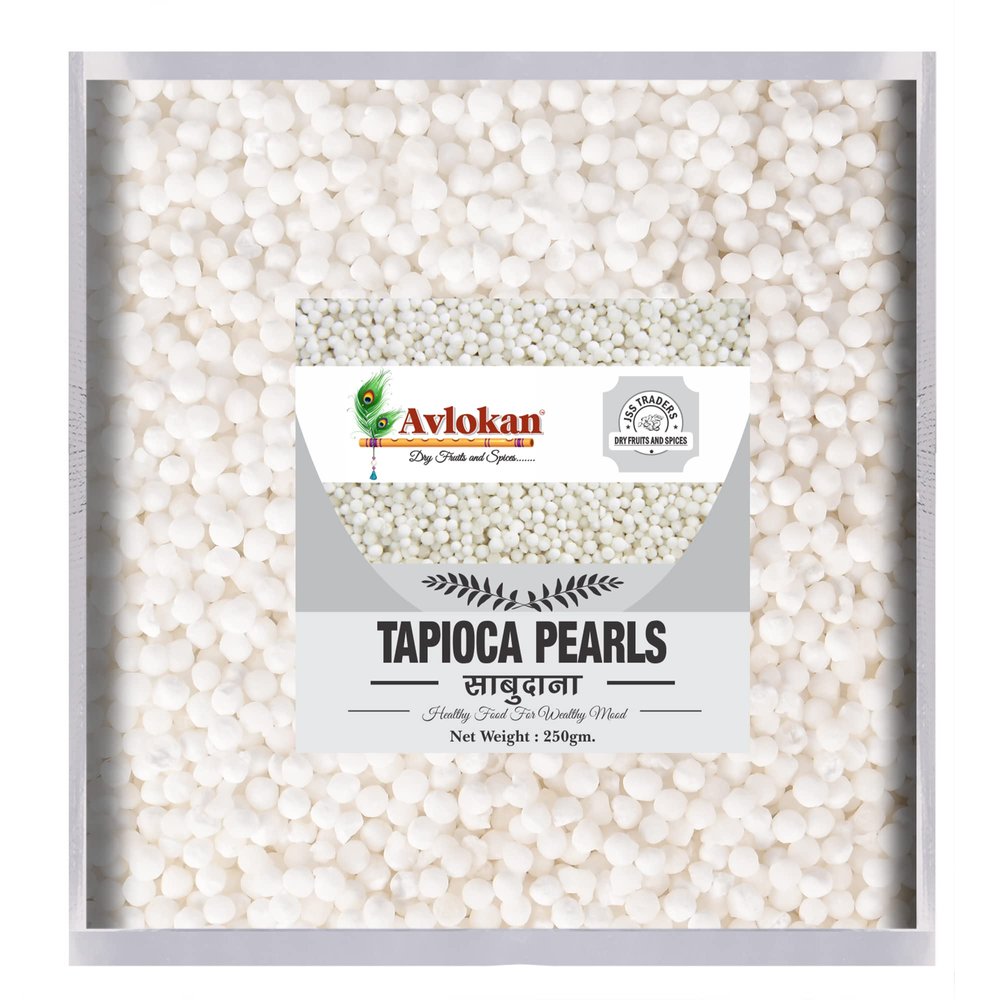 Avlokan Sabudana Pearls Tapioca Sago Pack of 1, 250G