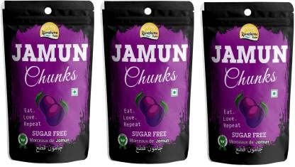 Kamdhenu Foods Dried Fruit Jamun Chunks Healthy Candy | Snacks, Pack of 3 | 100gm Each