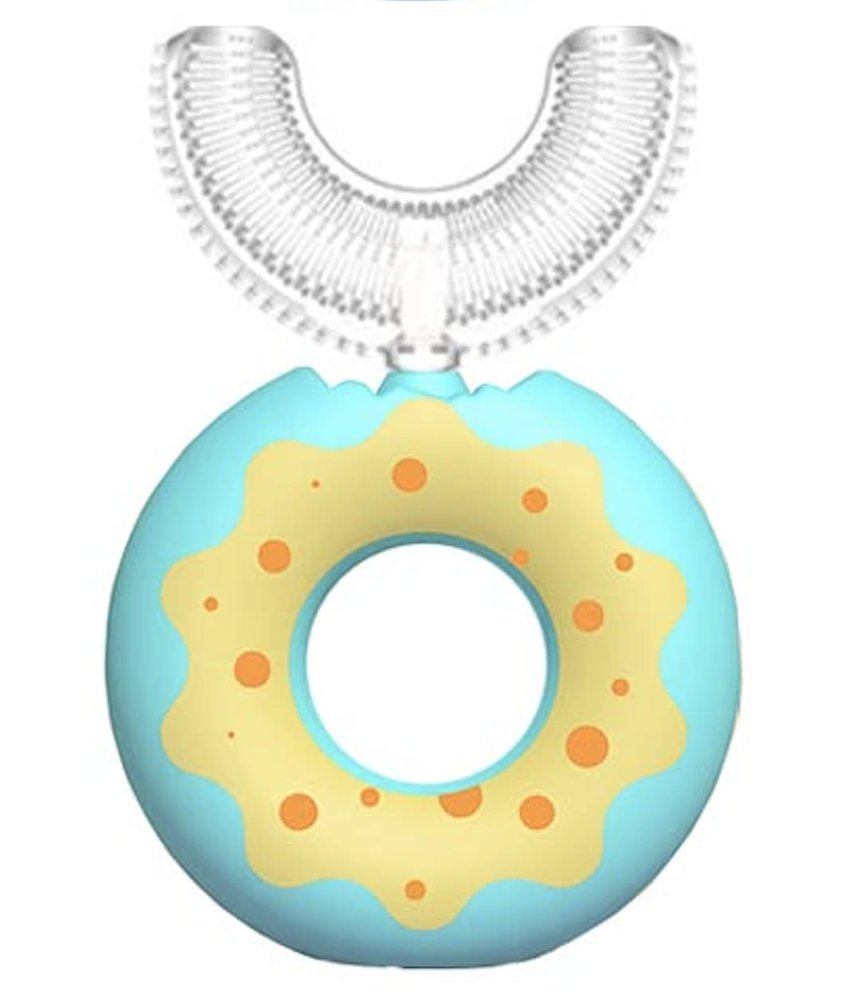 DC DECORIO- A UNIQUE PRODUCT RANGE Dc Decorio Tooth Brush Head 360 Degree Cleansing U Shaped Toothbrush For Kids Baby (Donut-Blue), Manual, Pack of 1