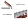 Folding Beard Comb, Anti-Static Portable Beard Comb, Husband for Papa(Amber pp+ Stainless Steel) view 2