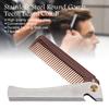 Folding Beard Comb, Anti-Static Portable Beard Comb, Husband for Papa(Amber pp+ Stainless Steel) view 3