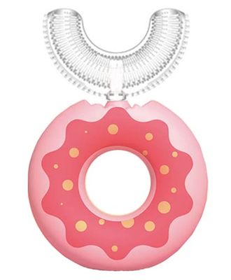 DC DECORIO- A UNIQUE PRODUCT RANGE Dc Decorio Tooth Brush Head 360 Degree Cleansing U Shaped Toothbrush For Kids Baby (Donut-Pink), Manual, Pack of 1