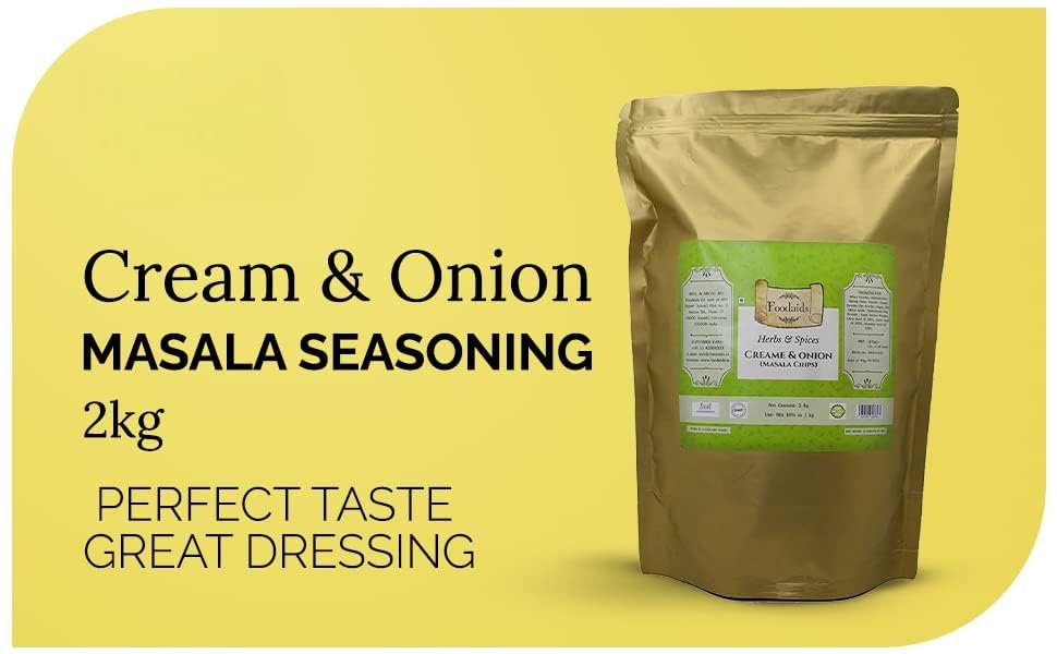 FOODAIDS SOUR CREAM ONION SEASONING 2 KG Pack |CHIPS | POPCORN | MAKHANA | Aromatic Seasoning Powder.