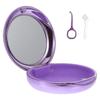 Orthdent Solid Orthodontic Retainer Case with Magnetic Closure, 1 Pcs Retainer Case + Aligner Remover Hook + Brush (Purple) view 1