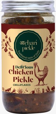 Achari Pickles Homemade Chilliflakes Boneless Chicken Pickle (400 GM) Delhi/North Style