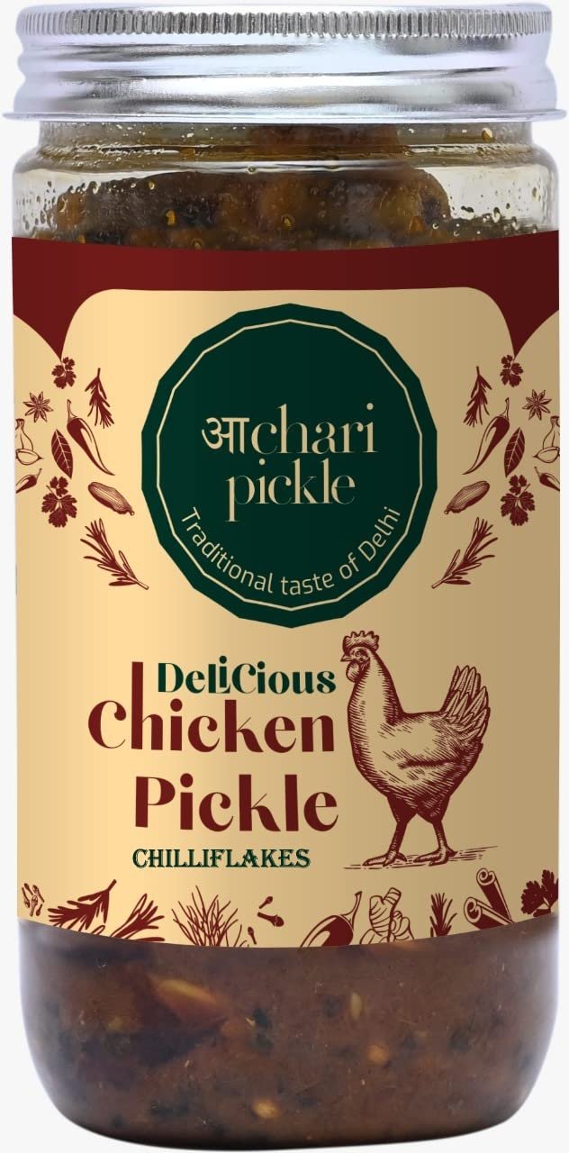 Achari Pickles Homemade Chilliflakes Boneless Chicken Pickle (400 GM) Delhi/North Style