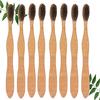 Mini Storify Truly Organic Neem Toothbrush - Pack of 8 Adult, Charcoal Activated Soft Bristles, Biodegradable, Eco-friendly, wooden brush view 1
