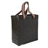 Sonas Creation PAPERUS Re-usable SMALL Dark Brown Carry Bag | Shopping Bag | Handbag | Tiffin Basket | Lunch Bag, Eco-friendly Handmade of Paper Ropes 11 In Tall 10 In Length 5 In Wide Base view 1