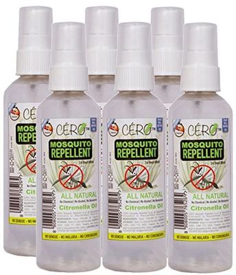 CERO Herbal 100% Natural Mosquito Guard (100ml) Travel Size 6 Pack Combo