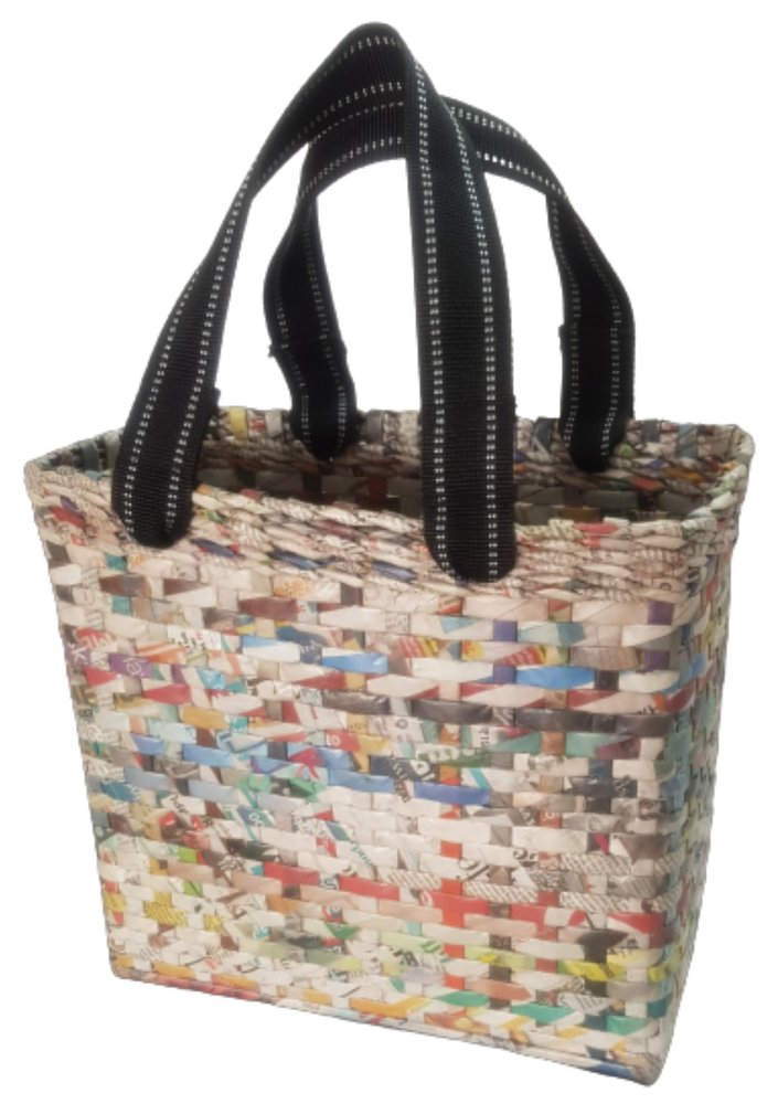 Sonas Creation Paperus, Medium, Natural Lunch Bag, Tiffin Basket for Office, Handbag, Carry Bag, Travel Bag, Eco-Friendly, Handmade, of Paper Ropes, in Inches 11 Height, 12 Length & 6 Wide Base