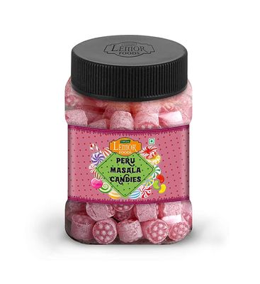Lemor Guava Masala Candy Sugar Candy Fruit Flavored Khatti Mithi Goli Sugar Boiled Candy for Kids and adults (165 gms) Mint Candy For Kids And Adults (Peru Masala)