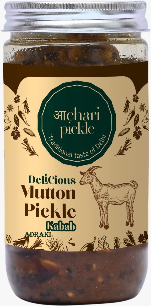 Achari Pickles Homemade Adrakwala Kabab Mutton Pickle (400 GM) Delhi/North Style