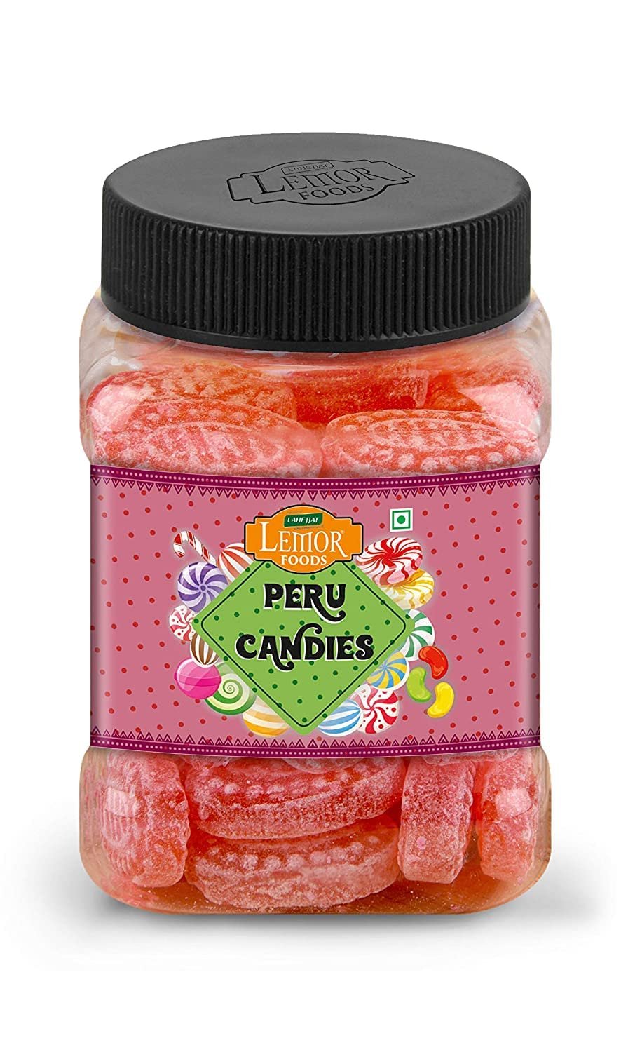 Lemor Guava Fruit Candy Sugar Candy Peru Flavored Khatti Mithi Goli Sugar Boiled Candy for Kids and adults (165 gms) Mint Candy For Kids And Adults (Peru)